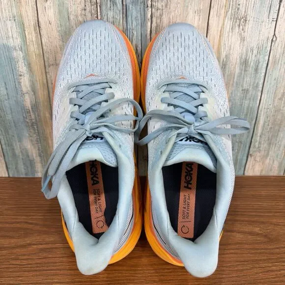 Hoka One Clifton 8 Women's 9.5 Wide Blue Orange Summer Song Walking Running Shoe - Picture 7 of 14